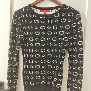 Guess Monochrome Logo Knit Top